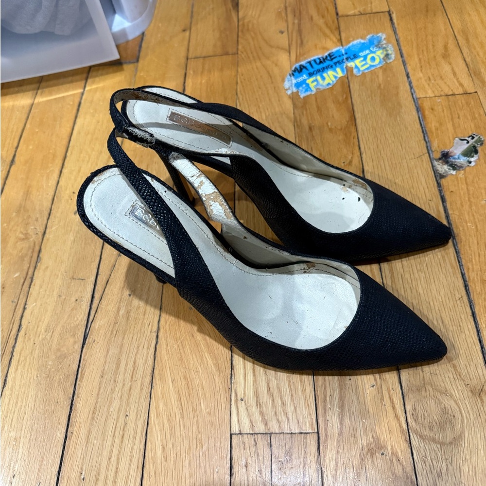 BCBGeneration Black Slingback Heels